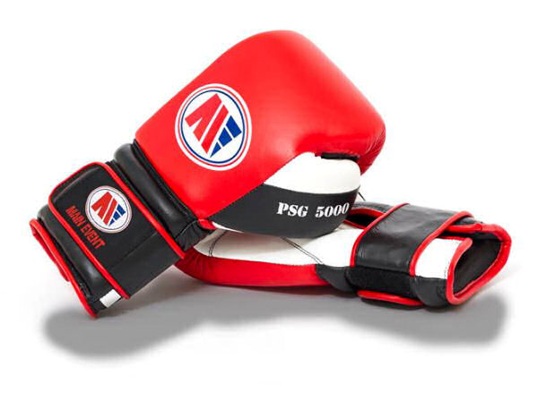 Main Event PSG 5000 Pro Spar Boxing Gloves Velcro Red Black